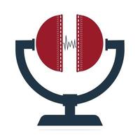 Cricket trophy logo concept design. Ball frequency template design. vector