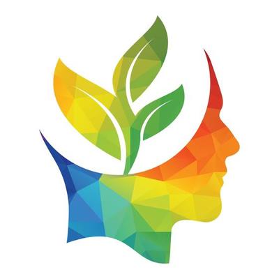 Tree without leaves in human head silhouette. Man head with tree without leaves.