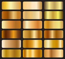colección de gradiente de oro. gradiente de barra de oro vector