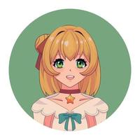 anime linda chica vector