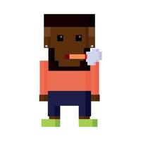 man smoking pixel 8 bit vector