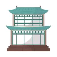 korean traditional house vector
