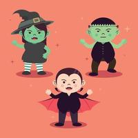 conjunto de iconos de personajes de halloween vector