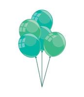 bunch balloons decoration vector