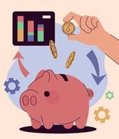 accounting and auditing, piggy bank vector