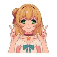 anime smiling girl vector