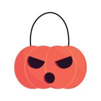 halloween bucket pumpkin vector