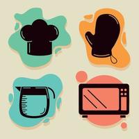 set of cooking equipment vector