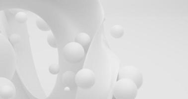 Abstract background using wave and sphere pattern with 3D effect on gray and white background, there is space on the right, 3d rendering and 4K size photo