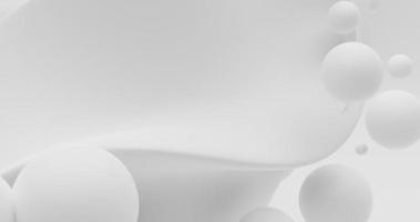 Abstract background using large wave and sphere pattern with 3D effect on gray and white background, there is space on the left, 3d rendering and 4K size photo