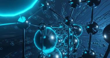 abstract background using interconnected molecules in bright blue, 3d rendering and 4K size photo