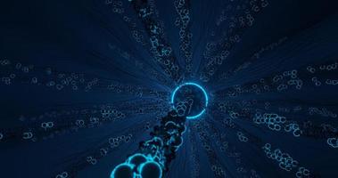 abstract background using microscopic particles theme with blue color and bright circle in the middle, 3d rendering, and 4K size photo