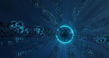 abstract background using microscopic particles theme in blue color and dark blue fiber, 3d rendering and 4K size photo