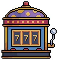 Pixel art slot machine, casino and betting machine vector icon for 8bit game on white background
