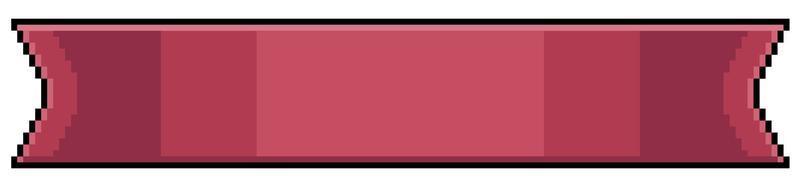 Pixel art red stripe. Red tape vector icon for 8bit game on white background