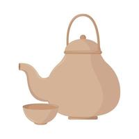 teapot and cup vector