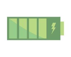 green energy battery charged vector