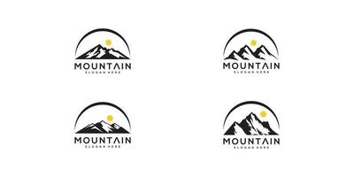 set of mountain logo vector design template