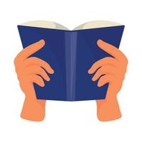 hands with book icon vector