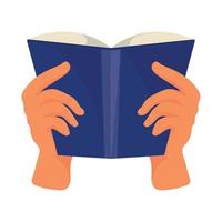 hands with book icon vector