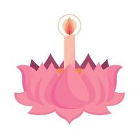 loy krathong flor y vela vector