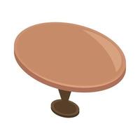 wooden round table furniture vector