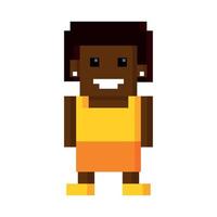 mujer afro píxel de 8 bits vector