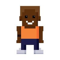 hipster man pixel 8 bit vector