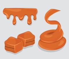 set caramel, vector style