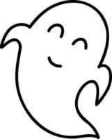 Hand Drawn cute ghost illustration vector