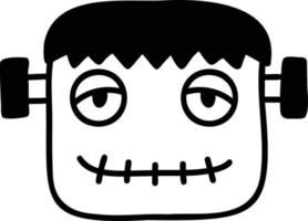 Hand Drawn zombie head illustration vector