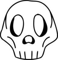 Hand Drawn front skull illustration vector