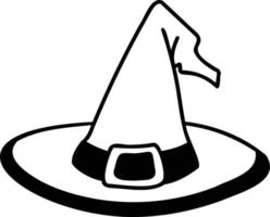 Hand Drawn witch hat illustration vector