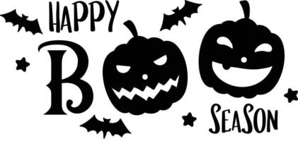 happy boo season lettering illustration vector