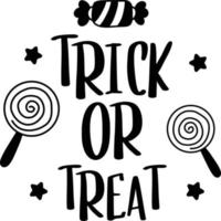 trick or treat lettering illustration vector