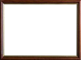 classical vintage wooden frame with copy space without passe-partout isolated inside photo