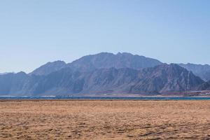 panorama in mountain range at sinai egypt similar to Martian landscapes photo