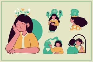 conjunto de salud mental vector