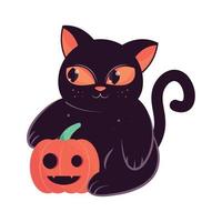 gato lindo de halloween vector