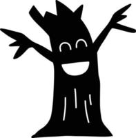 Hand Drawn halloween tree illustration vector