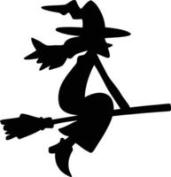 Hand Drawn witch riding a broom illustration vector