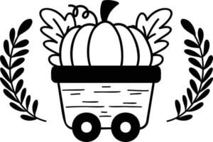 Hand Drawn Cart for vegetables illustration vector