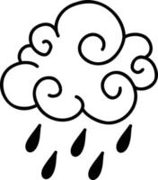 Hand Drawn rain cloud illustration vector