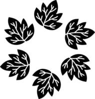 Hand Drawn leaf circle frame illustration vector