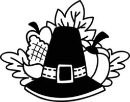 Hand Drawn thanksgiving hat illustration vector