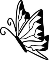 Hand Drawn bohemian style butterfly illustration vector