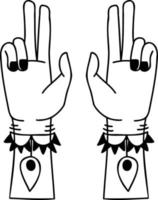 Hand Drawn boho style hands illustration vector