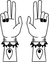 Hand Drawn boho style hands illustration vector