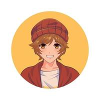 teen boy anime vector