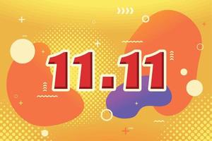 11 11 shopping day poster vector